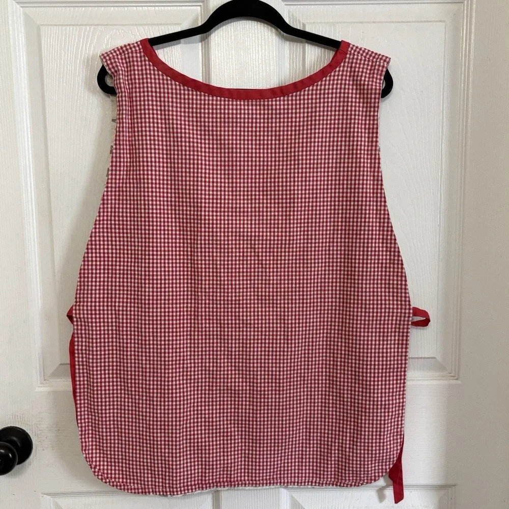 Vtg Handmade Full Apron Ducks Reversible Pockets CottageCore Granny Trad-Wife